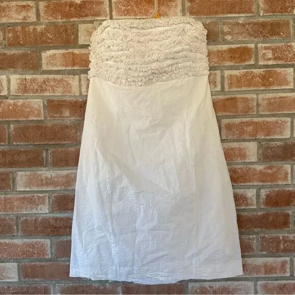 Lilly Pulitzer Strapless Franco Dress Textured White Women’s 10 Bridal Shower - Picture 2 of 10